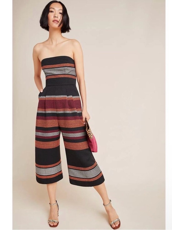 Anthropologie Pants - ANTHROPOLOGIE Corey Lynn Calter NWT Nina Cropped Jumpsuit Tapestry Stripe Size 2